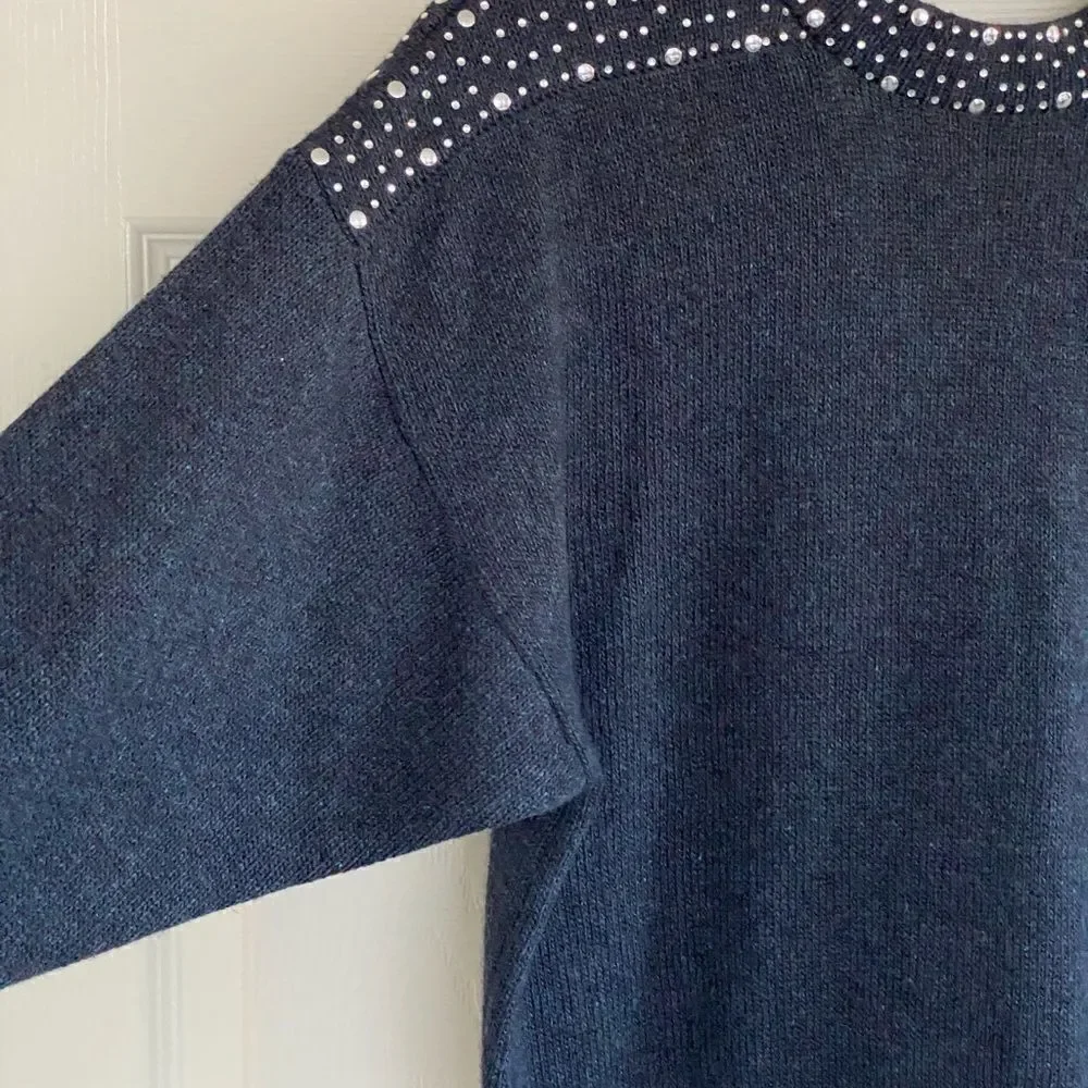 St.John Vintage (signature label,1980s) dark blue sweater, SizeXS/S Petite